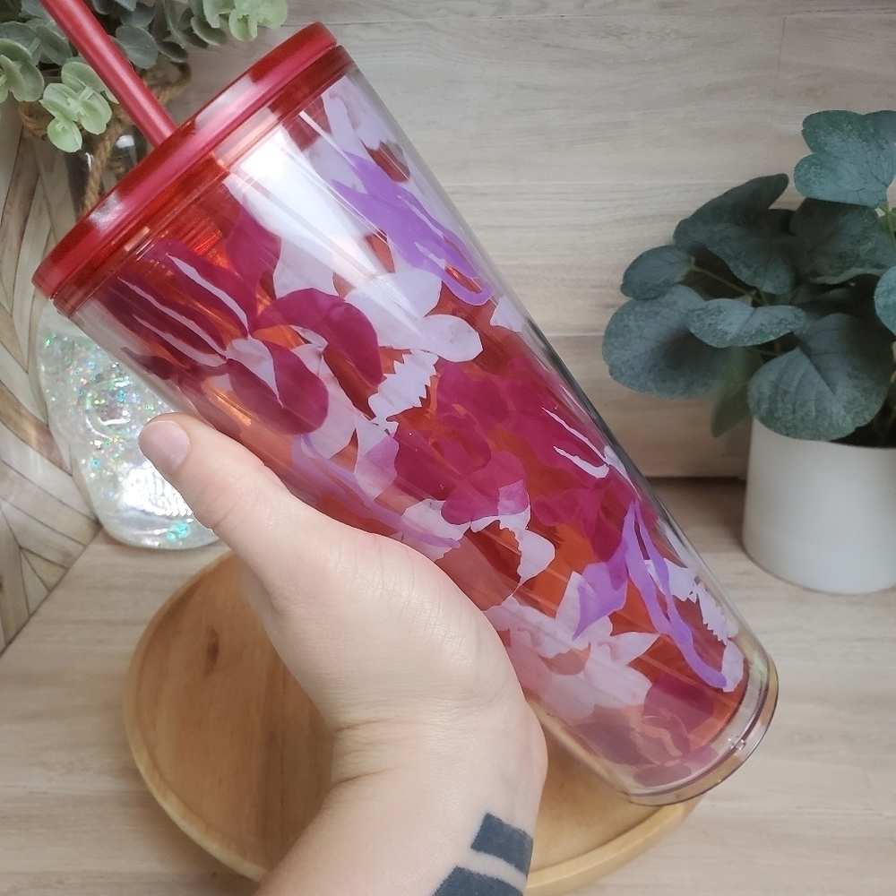 Starbucks Pink Floral Twist Cold Cup 24 oz Venti Limited Edition - Picture 5 of 9